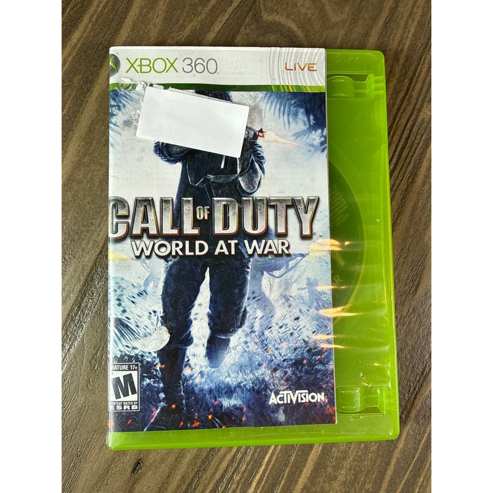 Activision Call of Duty World at War Xbox 360 Green Case FPS Zombies Game Works